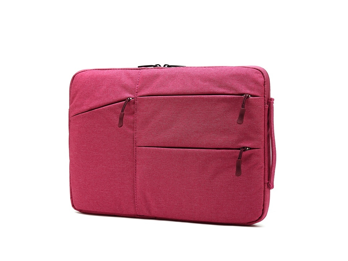 Elysve Bolsa Para Portátil, 14 Polegadas, Lona, Antichoque 360°, Cor Rosa Vermelho