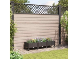 Vidaxl Vaso De Jardim Com Rodas Castanho 120 X 40 X 29 Cm Pp