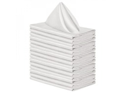 2026 12 Servilletas de Mesa de Tela Blanca 30x30cm Mezcla de Algodón Lavable Reutilizable para Cocina Izi