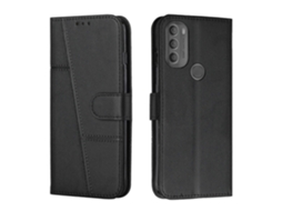 Capa De Celular Em Couro Com Textura De Bezerro E Costura Aparente Para Motorola Moto G71 5g