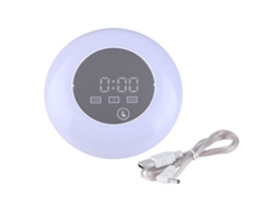 Despertador digital multifuncional com luz noturna LED colorida e visor de temperatura interna (branco)