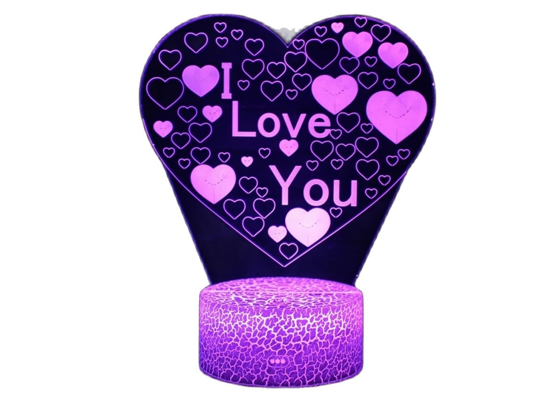 Luminária Noturna Decorativa em Led em Formato de Coração com a Inscrição "eu Te Amo", um Presente Romântico para o Dia Dos Namorados. MDUG