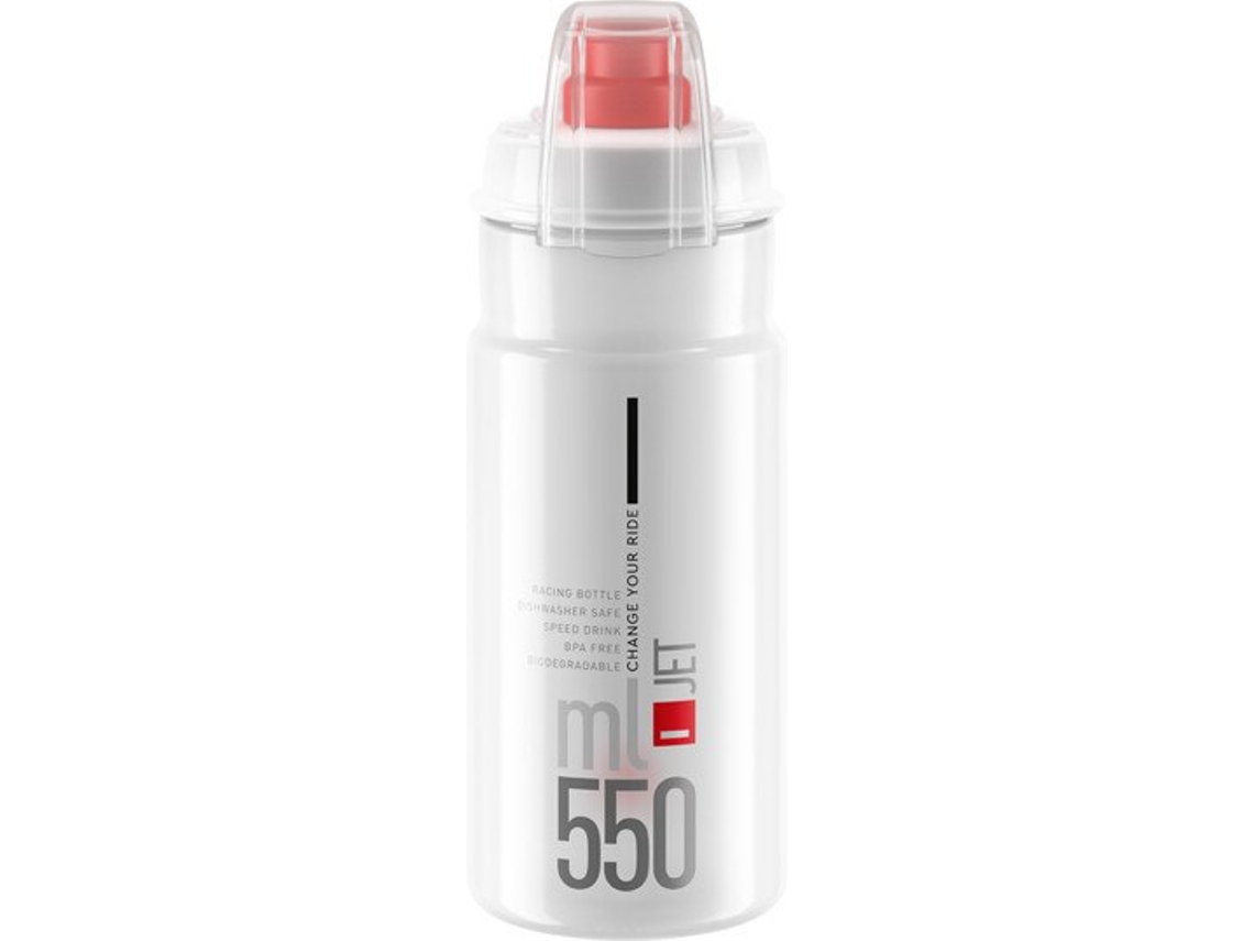 Garrafa ELITE Bidon Jet Plus Blanco Logo Rojo (550 ml)