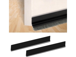 Batente De Porta Com Escova De Vedação Autoadesiva Pacote Com 2 Unidades, 5 X 100 Cm, Banheiro E Casa, Preto