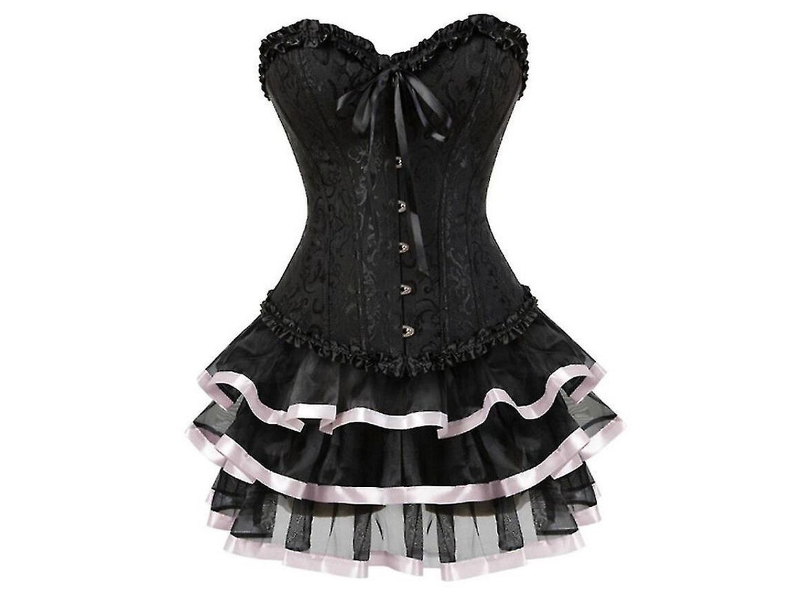 Corset para Mulher de Tecido Brocado com Estampa e Bordado, Osso Plástico, Estilo Cotidiano Apenas Corset