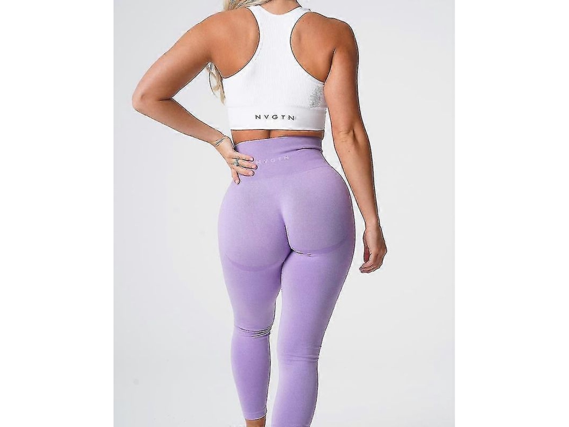 Leggings Sem Costuras Nvgtn Com Contorno Nas Cinturas E Glúteos - Conforto E Estilo Para O Treino Lilás