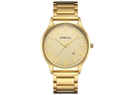 Reloj Hombre Impermeable Analógico De Cuarzo Con Dial Redondo De Aleación (oro)