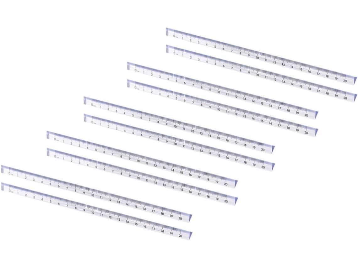 Conjunto de 10 réguas triangulares transparentes de plástico Stobaza, réguas de desenho com números claros e fáceis de usar.