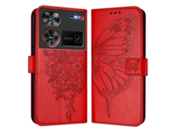 Capa De Couro Para Celular Com Borboleta Em Relevo