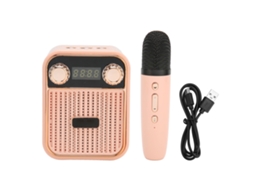 Aetheria mini Máquina de Karaokê Bluetooth Portátil com Microfone Som Estéreo Hifi para Presente Infantil Rosa