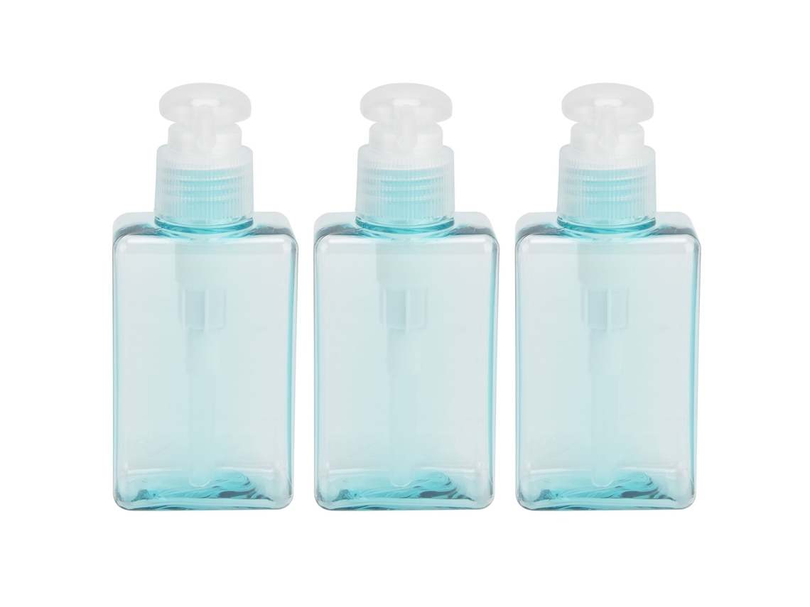 3 Frascos De Viagem Vazios De 100 Ml Com Bomba Dosadora