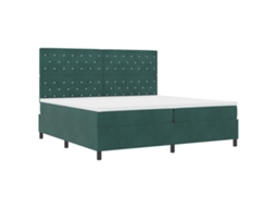 Conjunto 1 Estrado Com Molas Vidaxl Verde Veludo (200 X 200 Cm)