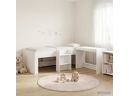 Vidaxl Estrutura De Cama Com Mesa 2 Unid. Branco Derivados De Madeira