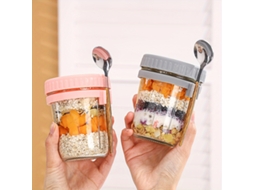 2 copos de aveia, 350ml, com colher, vidro, para pequenas refeições | STELASPLEN