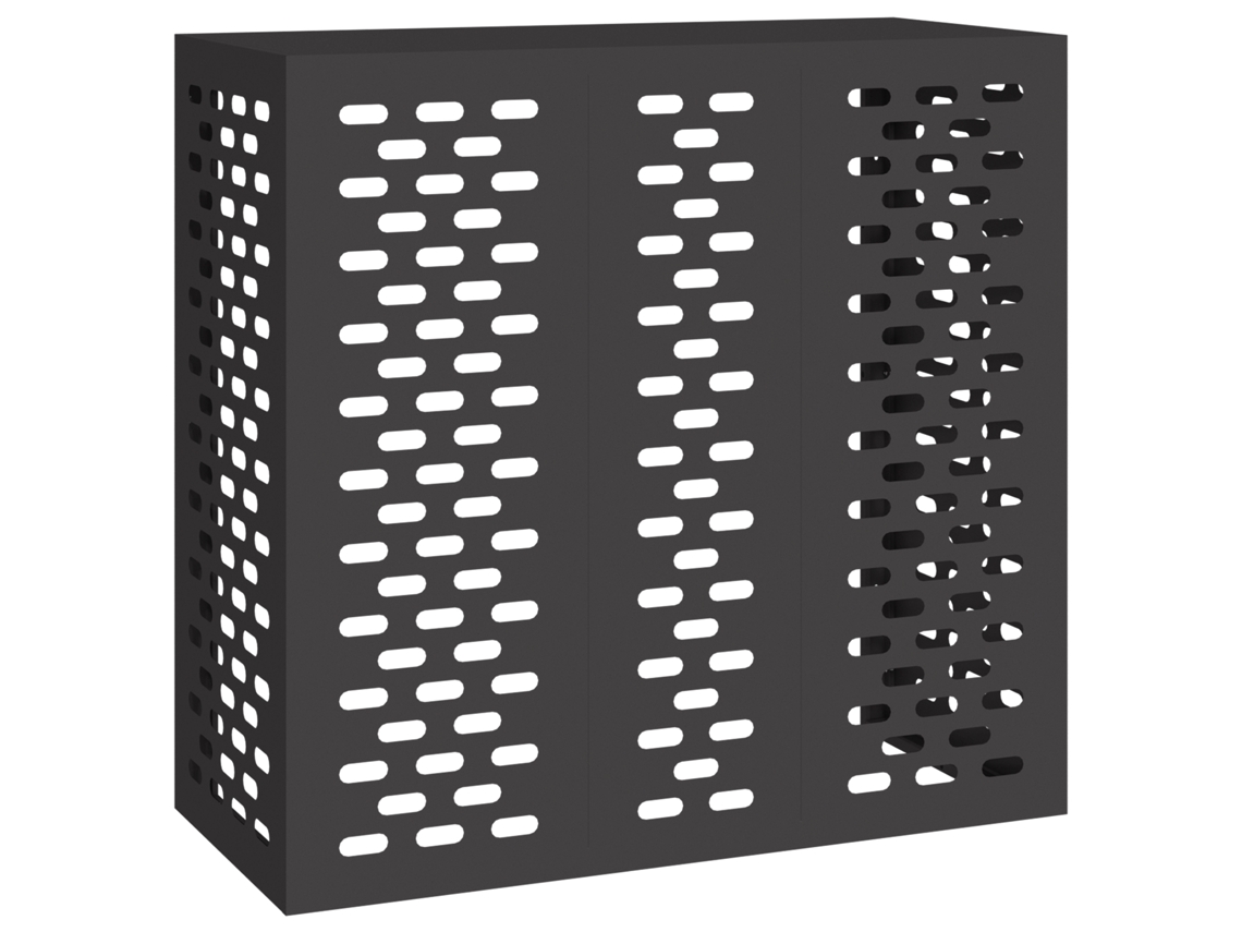 Conjunto 1 Enclosure Decorativo Para Exteriores Vidaxl Preto Aço (110 X 50 X 105 Cm)