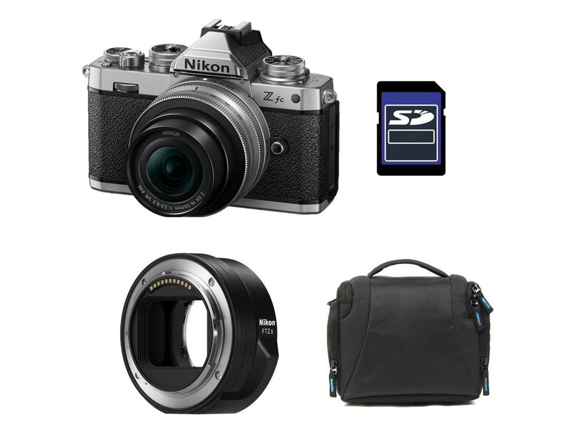 Nikon Z Fc + Z 16-50 Prata + Bolsa + Cartão Sd De 8gb + Adaptador Ftz Ii
