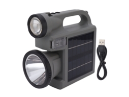 Lanterna Solar Portátil com Led e Painel Solar Duplo para Emergências Ao Ar Livre, Camping e Caça. CHABERLU