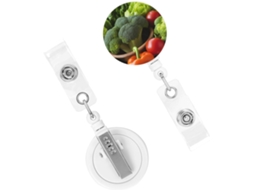 Porta Crachá Retrátil, Carretéis Resistentes Cartões De Identificação Com Informações Sobre Vegetais Nutritivos