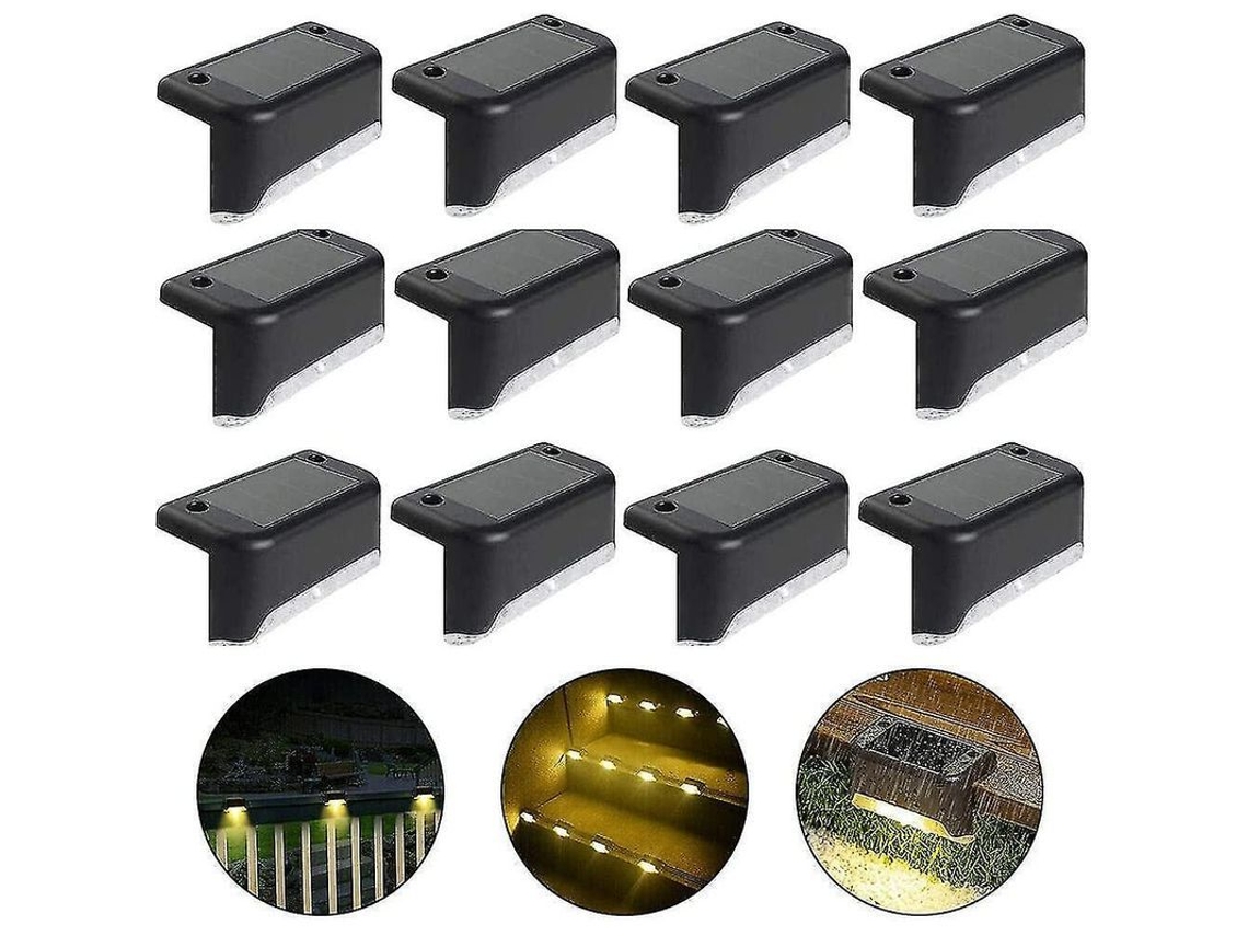 Luz Solar Para Escadas E Jardim Com Luz Quente/fria Ip65 À Prova D'água Durável Versátil