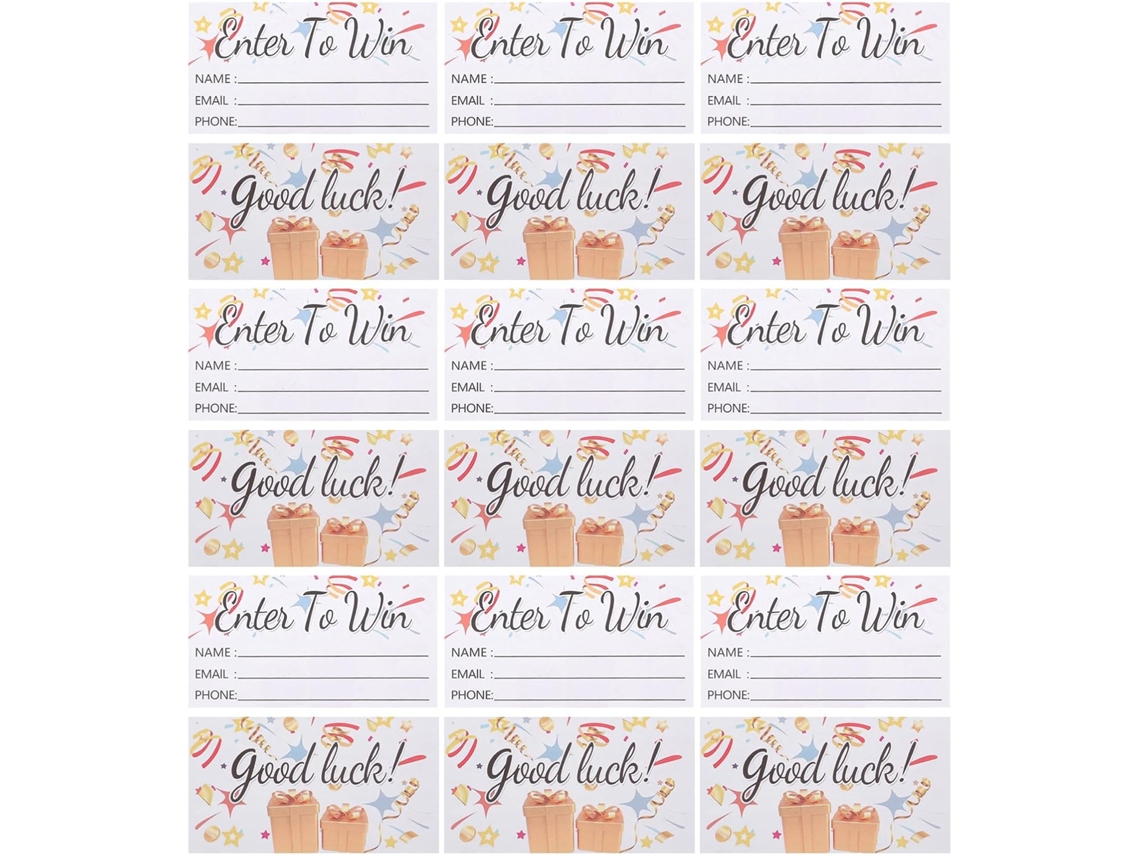 Bilhetes De Rifa Em Branco, Pacote Com 200 Unidades, Formato Para Área De Inscrição.