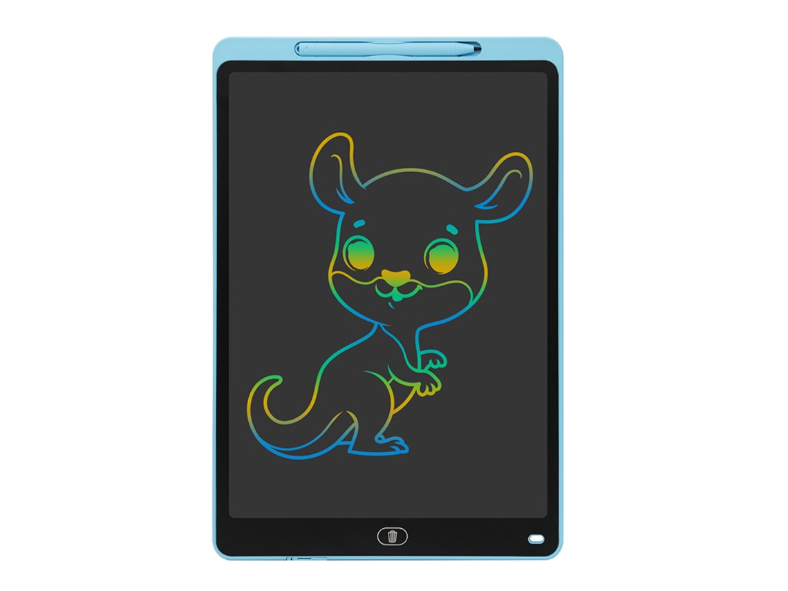 Quadro Lcd Colorido 16 Polegadas Azul Claro, Ecrã Grande Com Traços Arco-íris Para Desenho Infantil E Escritório