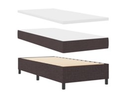 Cama Bocom Colchão & Banco Castanho Tecido Vidaxl Cinzento Fabric (100x200 Cm)