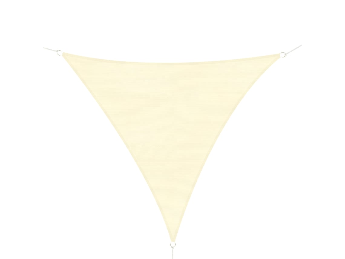 Toldo triangular vela, resistente à água, bloqueia 90% UV, 5x5x5m, creme ORBITRA COMMERCE