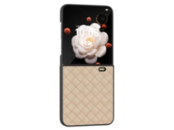 Capa Protetora Para Celular For Honor Magic V Flip 5g Com Textura Trançada Em Couro Pu Pc
