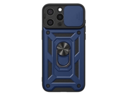 Capa Para Iphone 15 Pro Max Com Anel Magnético Rotativo E Proteção De Câmara Deslizante