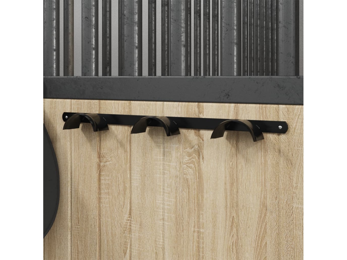 Vidaxl Suporte De Brida Para 3 Bridas Ferro Preto