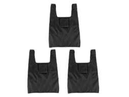 Conjunto de 3 Sacolas de Compras Dobráveis ​​de Grande Capacidade, Ideais para Armazenamento e Uso Externo GOKOCO (pretas)
