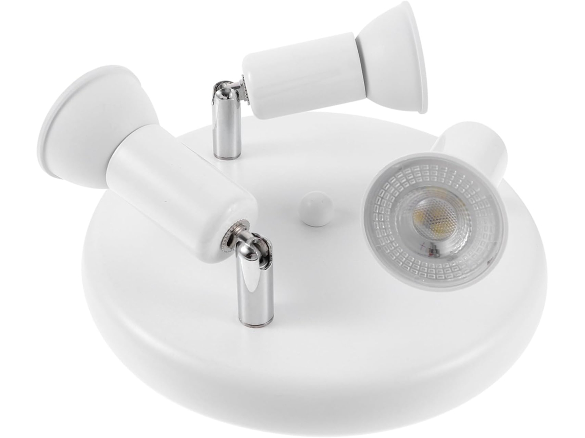 Refletores de Teto Led Redondos, 3 Lâmpadas, 9w, Aço Inoxidável, Branco Frio, Ajustáveis, Iluminação Interna. SFUSHOS