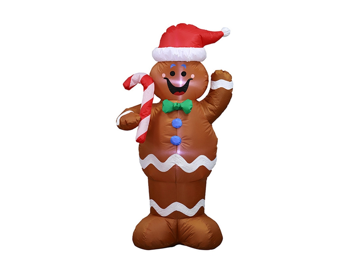 Laxiscreed Decorativo Inflável De Natal Com Boneco De Gengibre, Pai Natal E Boneco De Neve