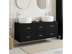 Vidaxl Conjunto De Móveis Para Banheiro 3 Unid. Preto