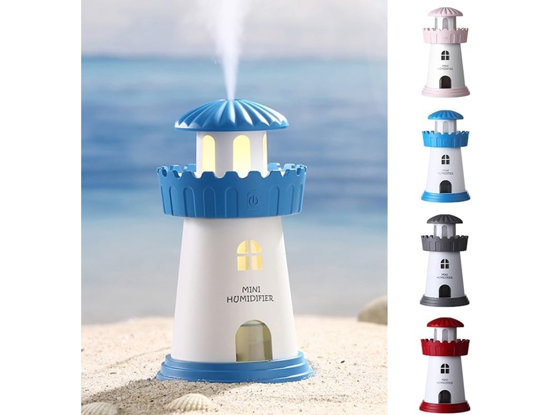 Umidificador Lighthouse Com Luz Noturna, Mini Névoa Para Casa, Mesa, Quarto, Carro