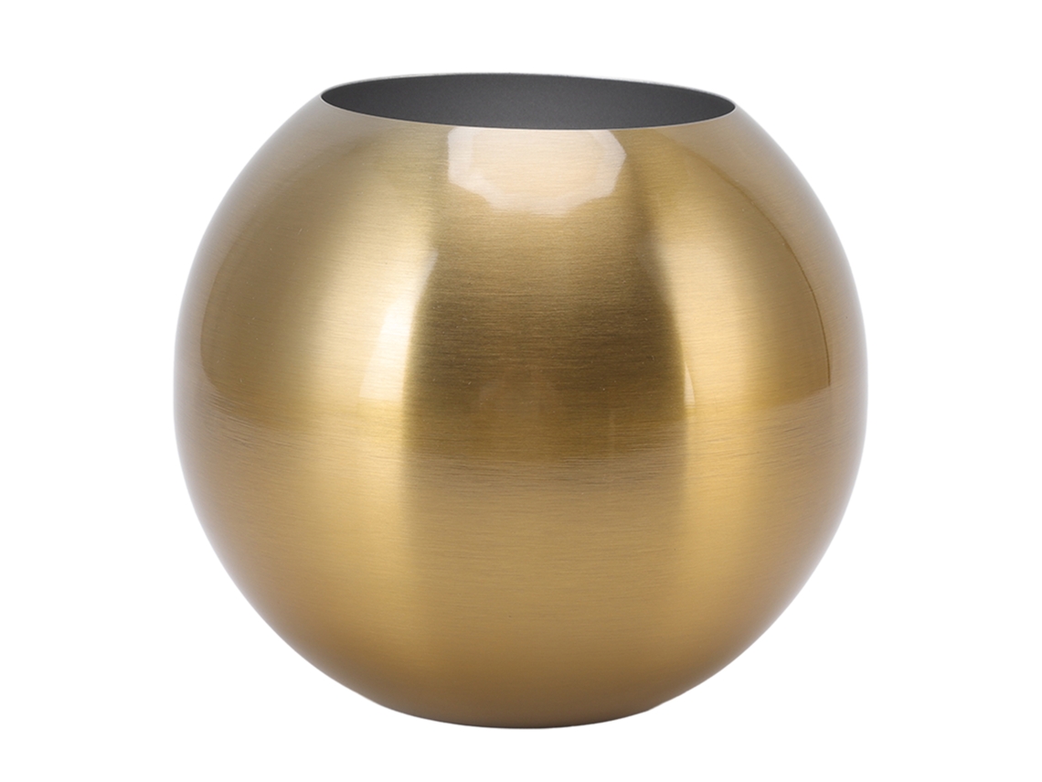 Vaso redondo Baok, estilo nórdico moderno, aço inoxidável, pequeno vaso para flores, decoração para sala de estar, escritório, mesa, dourado antigo