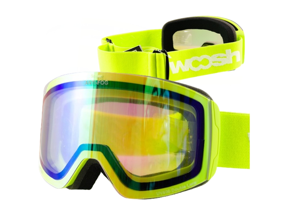 Óculos De Esqui E Snowboard Infantil Woosh 2024 Revo Shift Antiembaçante, Amarelo Fluorescente Aquaforge