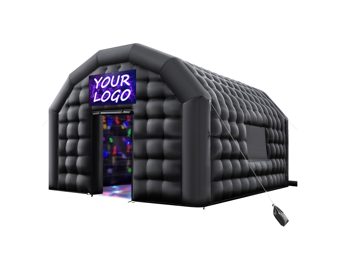 Tenda Inflável Para Festas 5,4 X 5 X 4,25 M Com Soprador De 680 W, Preta Vevor