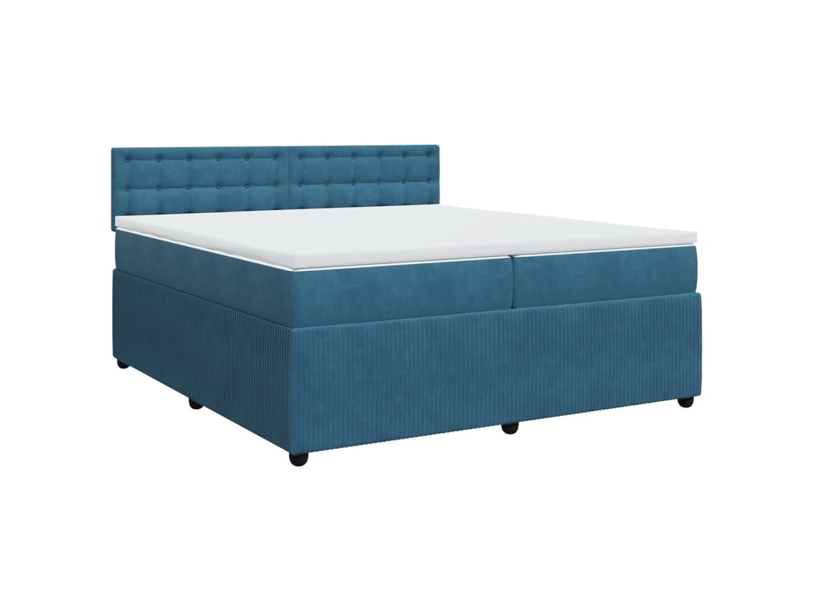 Box Spring Bed, Box Spring Beds Vidaxl Azul Veludo (200 X 200 Cm)