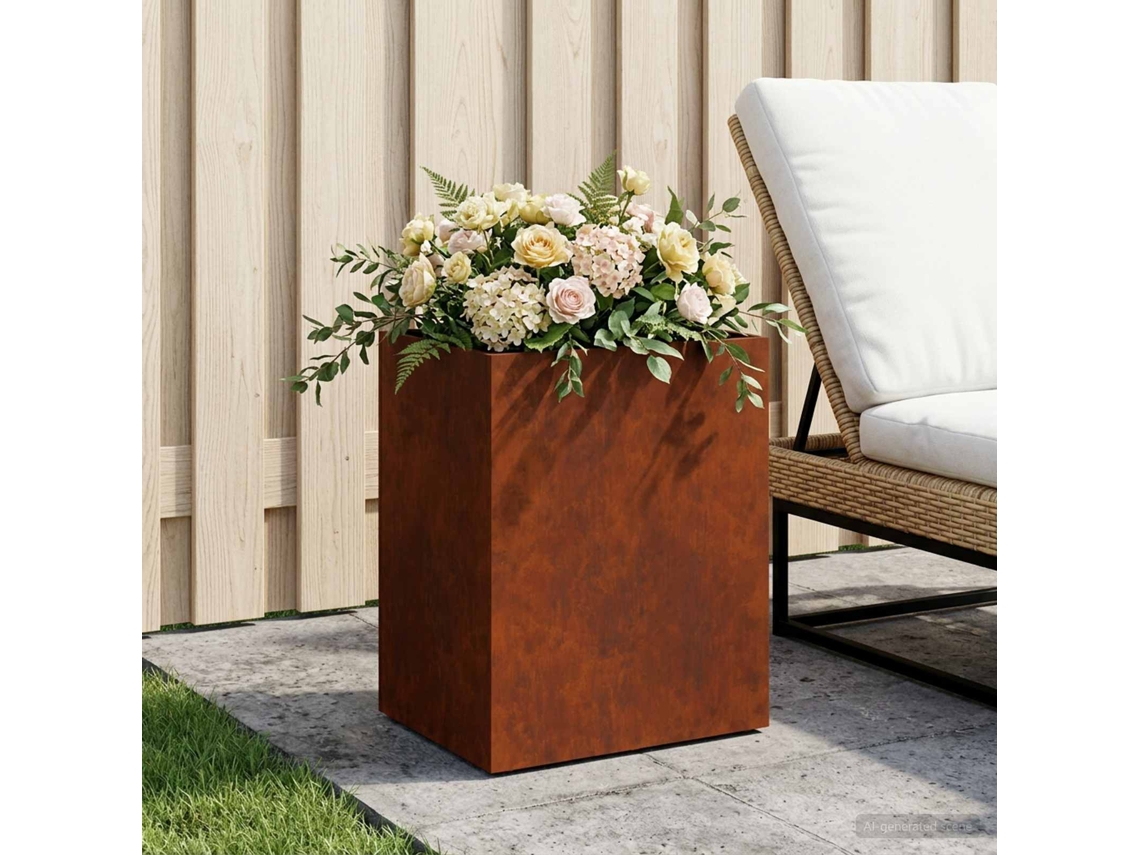 Vidaxl Vaso De Jardim Ferro Enferrujado 40 X 30 X 40 Cm Aço Corten