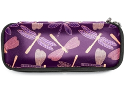 Organizador vintage de grande capacidade com estampa de libélula, para escola, mesa, adultos e meninas.