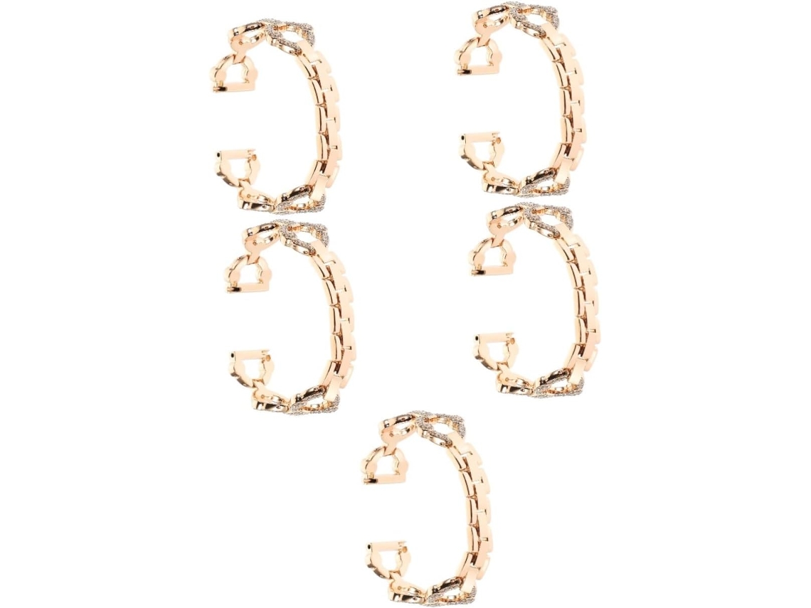 Conjunto De 5 Pulseiras Metal Com Strass Para Smartwatch, Decorativas