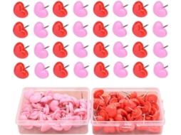 100 Tachinhas em Formato de Coração, Tachinhas Decorativas Fofas Rosa, Zqkla BRILVIBERA