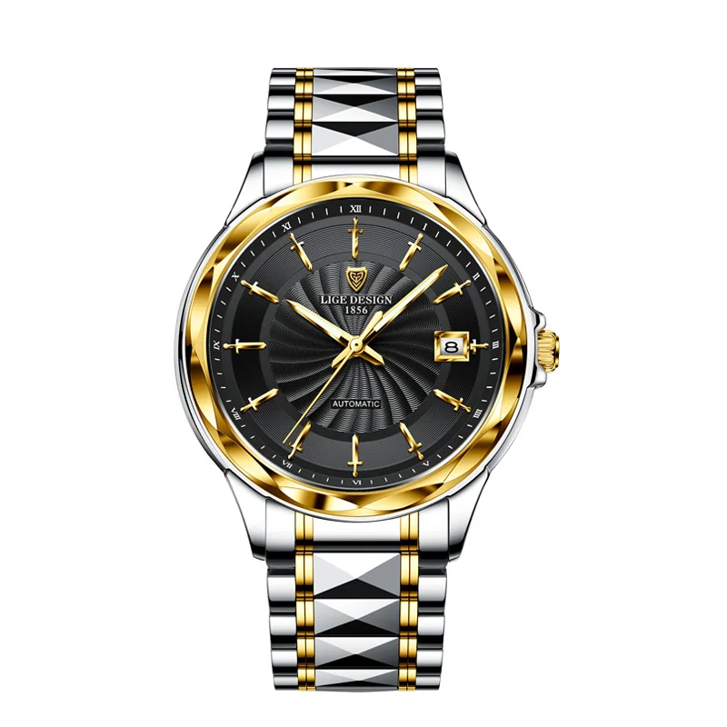 Relógio De Negócios Elegante (dourado E Preto), Relógio Mecânico Automático À Prova D'água