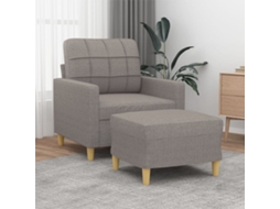 Vidaxl Poltrona Com Apoio De Pés 60 Cm Tecido Cinza-acastanhado