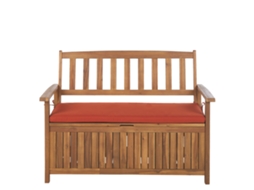 Bancos De Jardim Com Almofadas BELIANI Sovana De Madeira De Acácia Vermelho 120x60x91