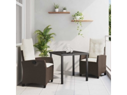 Vidaxl Conjunto de Jantar para Jardim 3 Pcs Castanho Vime Pe