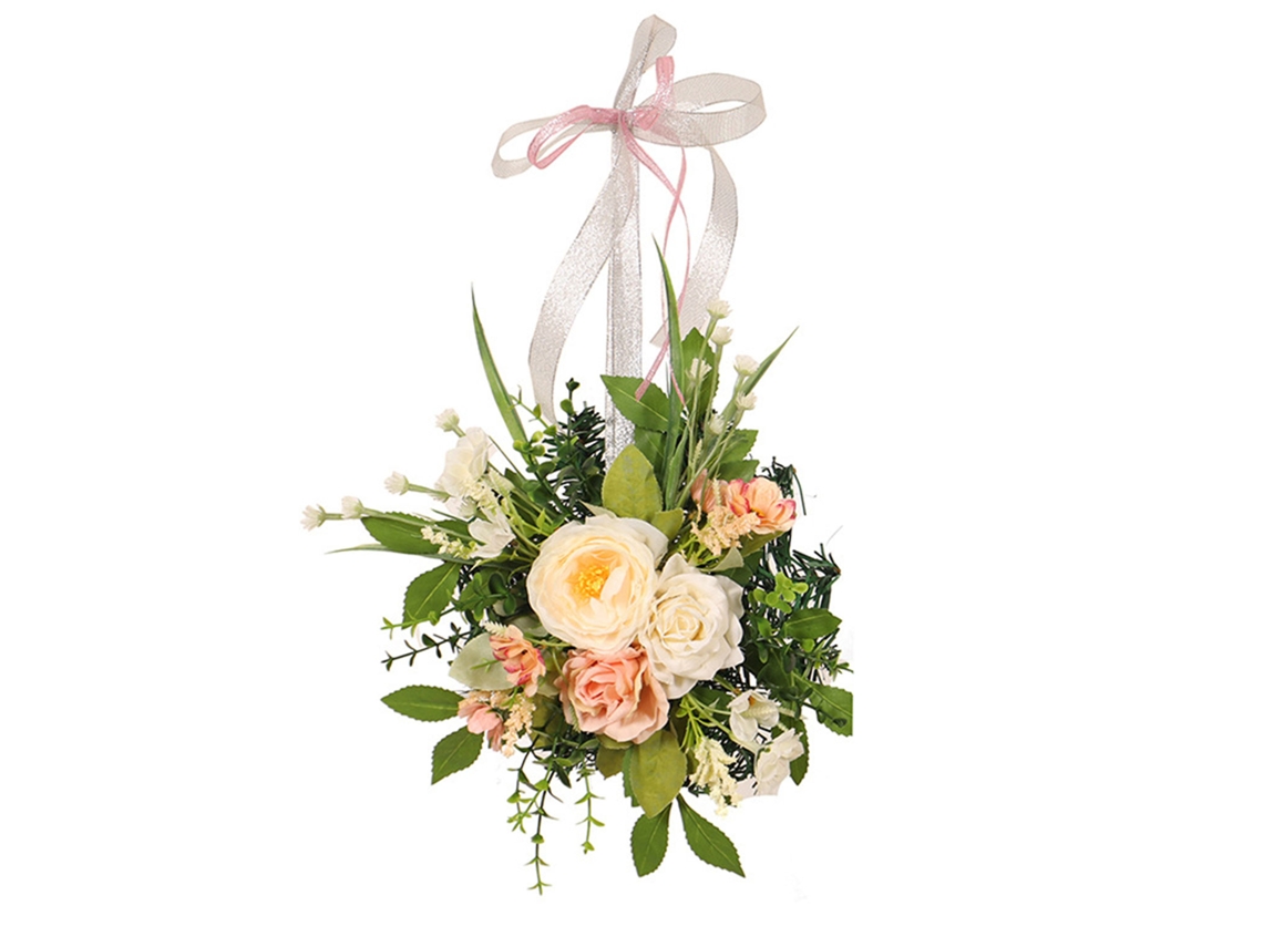 Coroa de Roseira Artificial Primavera para Porta | S/MARCA