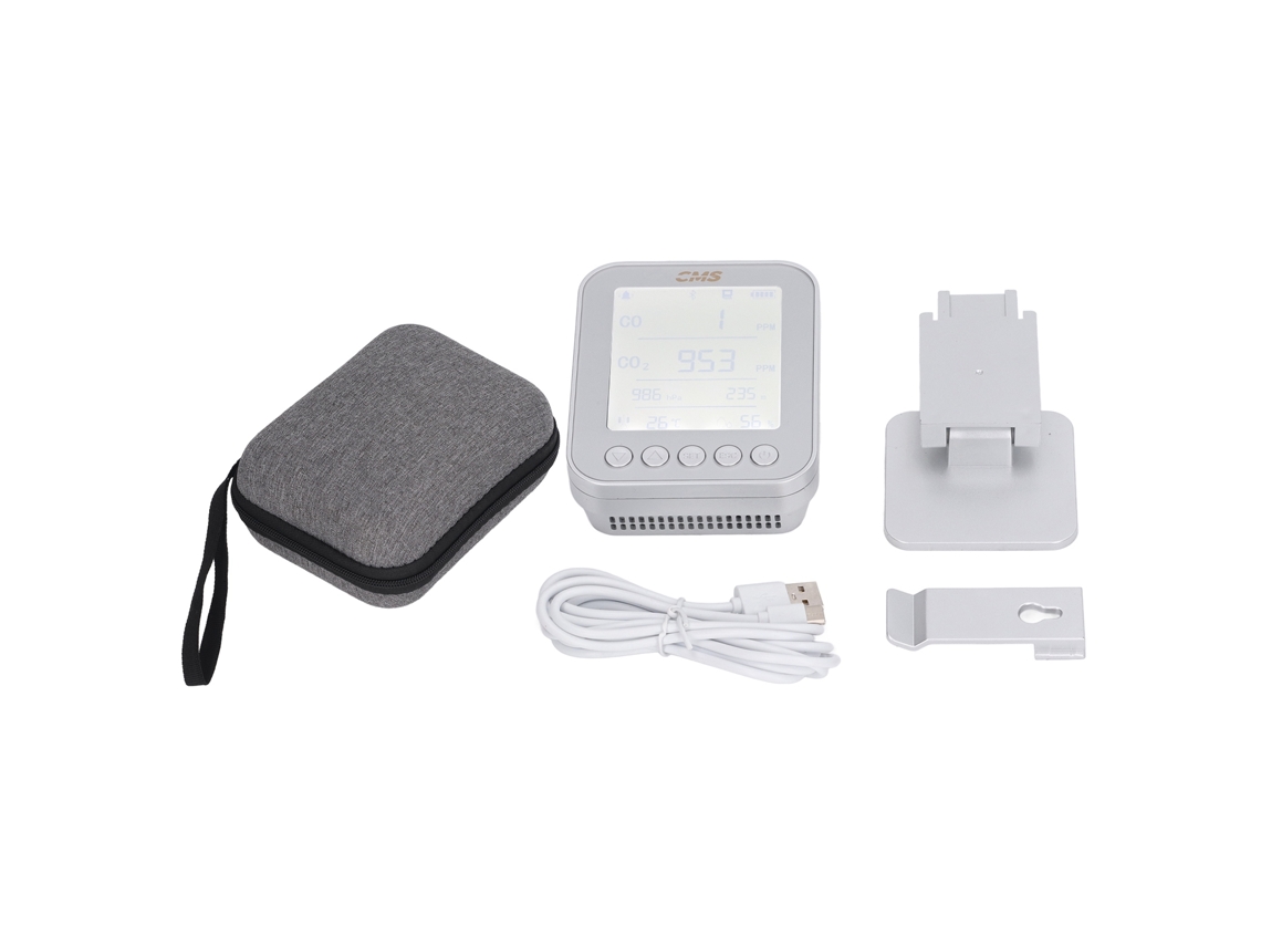 Laxiscreed Detector Multifuncional Seis-em-um Para Co2, Temperatura, Humidade E Altitude
