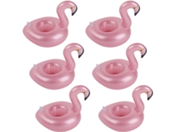 llc Porta-copos Inflável, Pacote Com 6 Unidades, Porta-copos Flutuante Para Piscina, Porta-copos Inflável Em Formato De Flamingo Para Festas Na Pisc